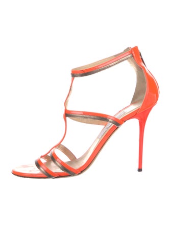 Jimmy Choo Patent Leather T-Strap Sandals