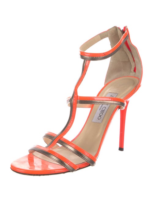 Jimmy Choo Patent Leather T-Strap Sandals