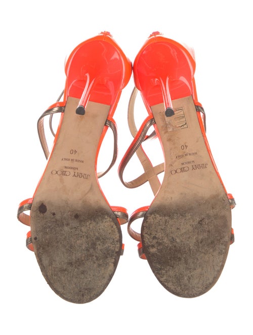 Jimmy Choo Patent Leather T-Strap Sandals