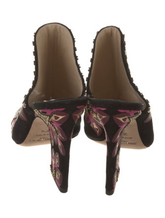 Jimmy Choo Suede Printed Mules