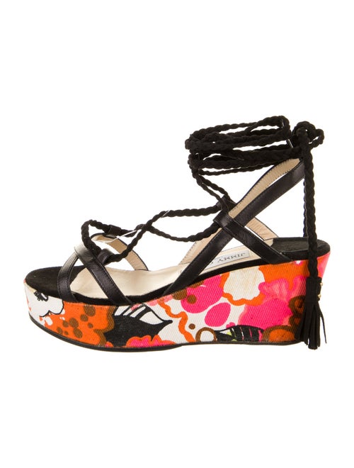 Jimmy Choo Canvas Tassel Accents Sandals