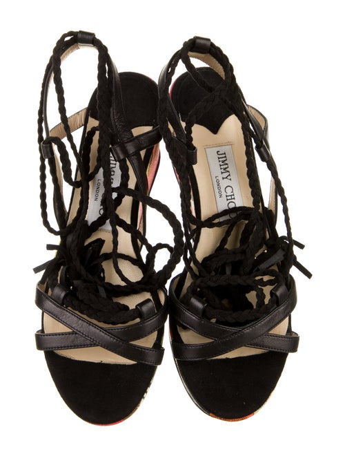 Jimmy Choo Canvas Tassel Accents Sandals