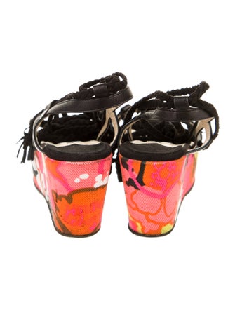 Jimmy Choo Canvas Tassel Accents Sandals