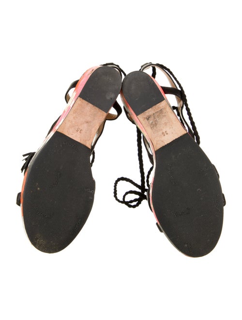 Jimmy Choo Canvas Tassel Accents Sandals