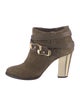 Jimmy Choo Suede Leather Trim Embellishment Boots