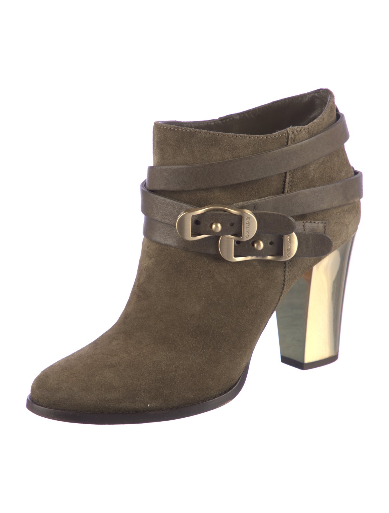 Jimmy Choo Suede Leather Trim Embellishment Boots