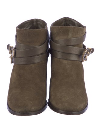 Jimmy Choo Suede Leather Trim Embellishment Boots