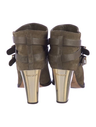 Jimmy Choo Suede Leather Trim Embellishment Boots