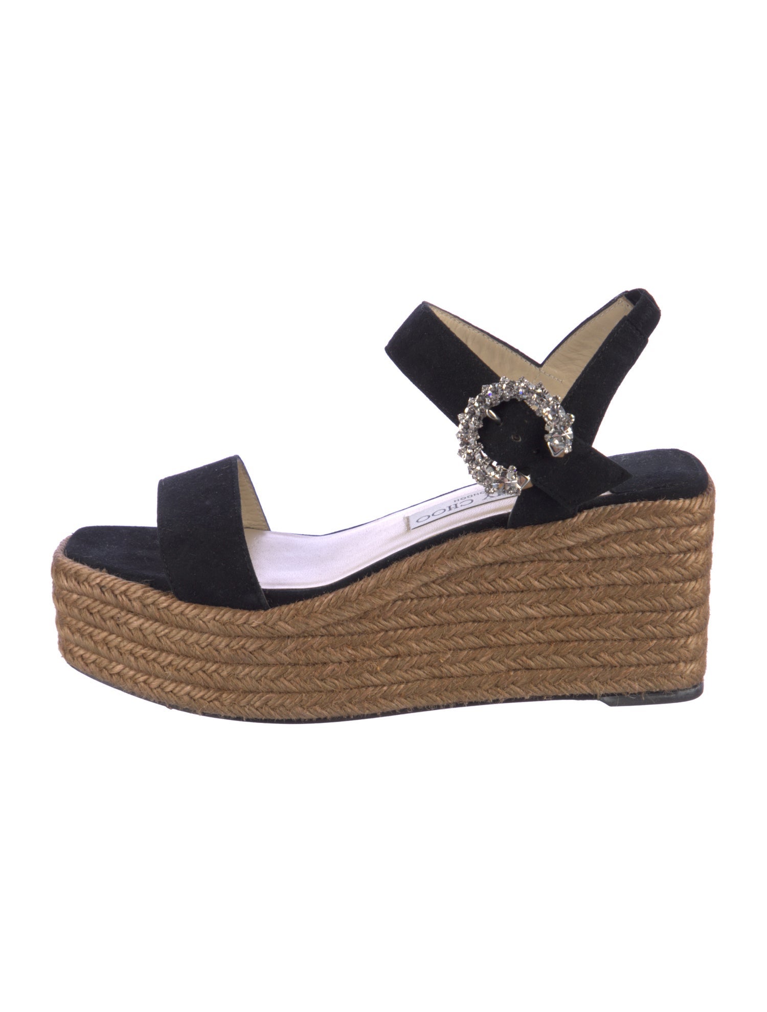 Jimmy Choo Suede Crystal Embellishments Espadrilles