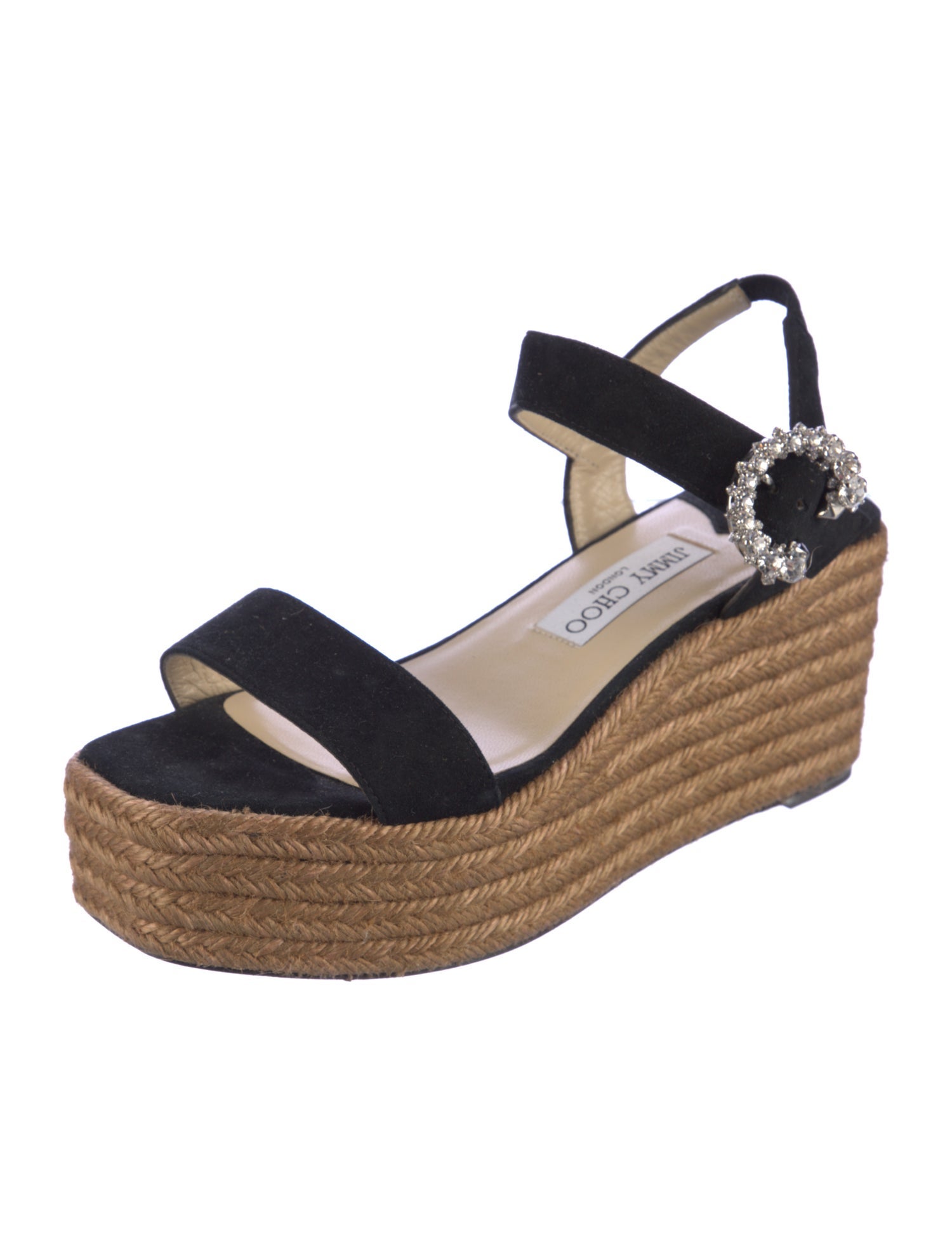 Jimmy Choo Suede Crystal Embellishments Espadrilles