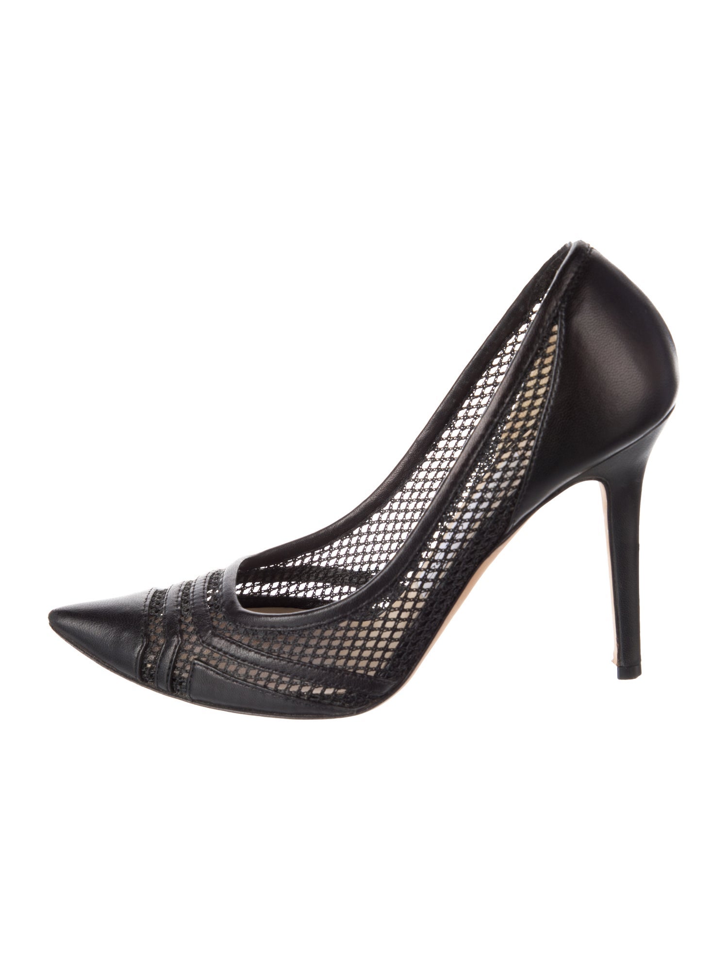 Jimmy Choo Leather Mesh Accents Pumps