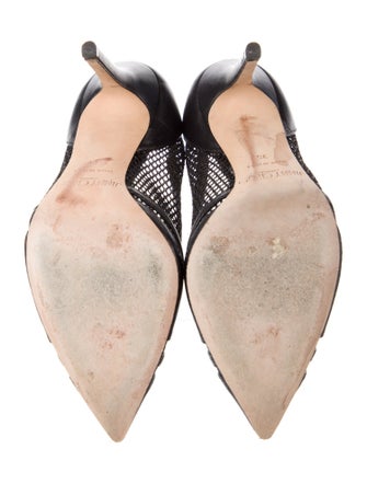 Jimmy Choo Leather Mesh Accents Pumps