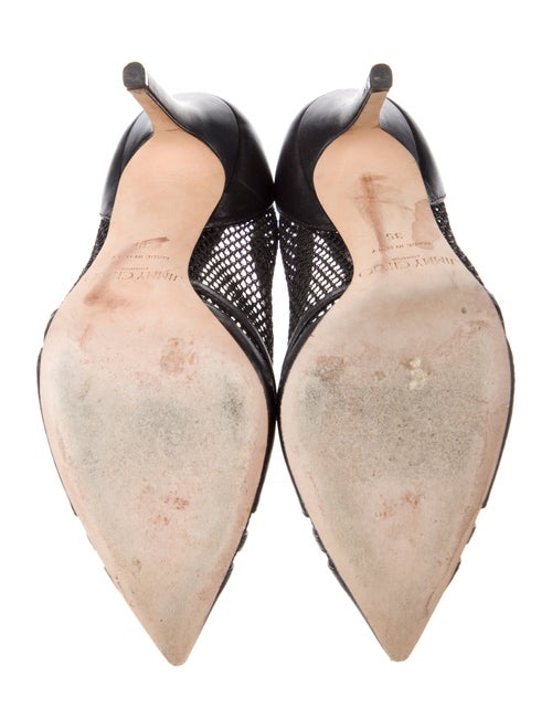 Jimmy Choo Leather Mesh Accents Pumps