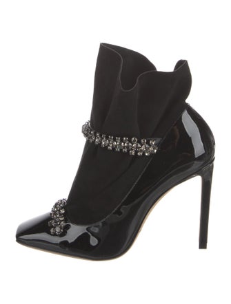 Jimmy Choo Patent Leather Crystal Embellishments Pumps