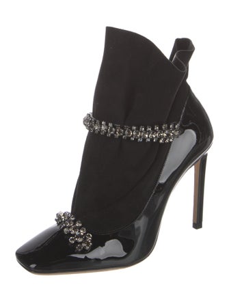 Jimmy Choo Patent Leather Crystal Embellishments Pumps