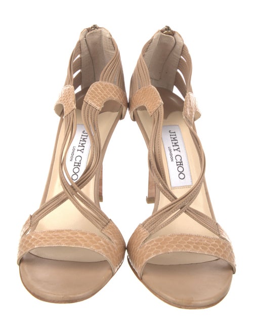 Jimmy Choo Elaphe Leather T-Strap Sandals
