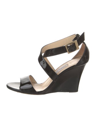 Jimmy Choo Patent Leather Cutout Accent Sandals