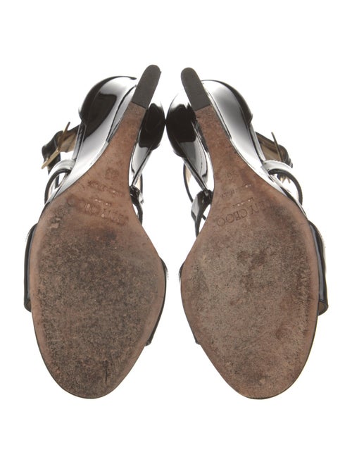 Jimmy Choo Patent Leather Cutout Accent Sandals