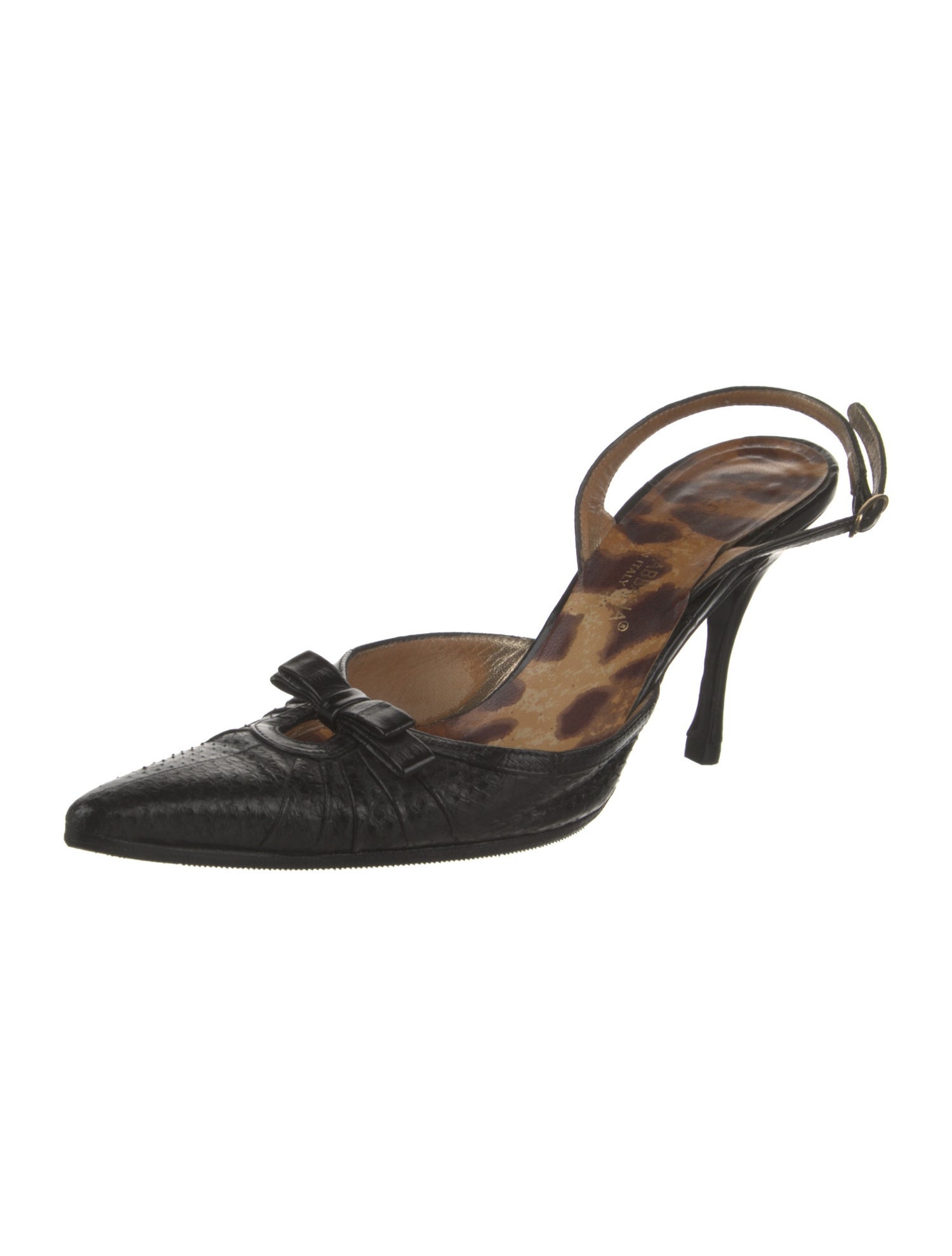 Dolce & Gabbana Leather Bow Accents Slingback Pumps