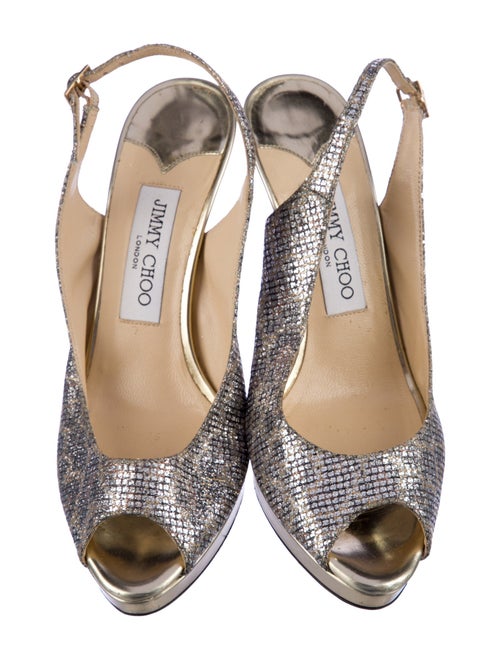 Jimmy Choo Nova Champagne Glitter Slingback Pumps