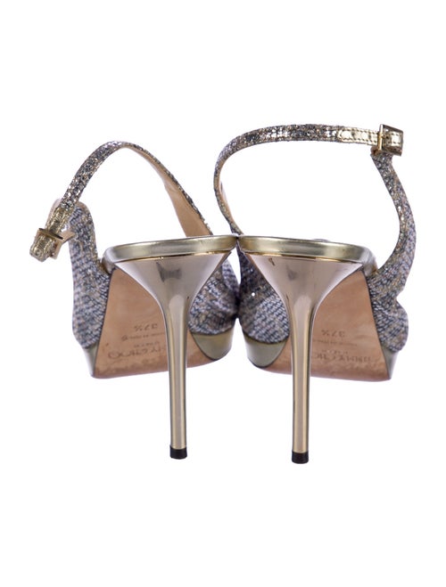 Jimmy Choo Nova Champagne Glitter Slingback Pumps