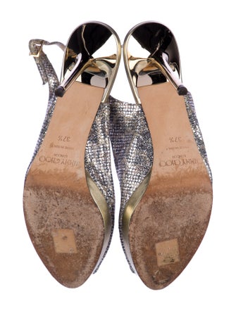 Jimmy Choo Nova Champagne Glitter Slingback Pumps
