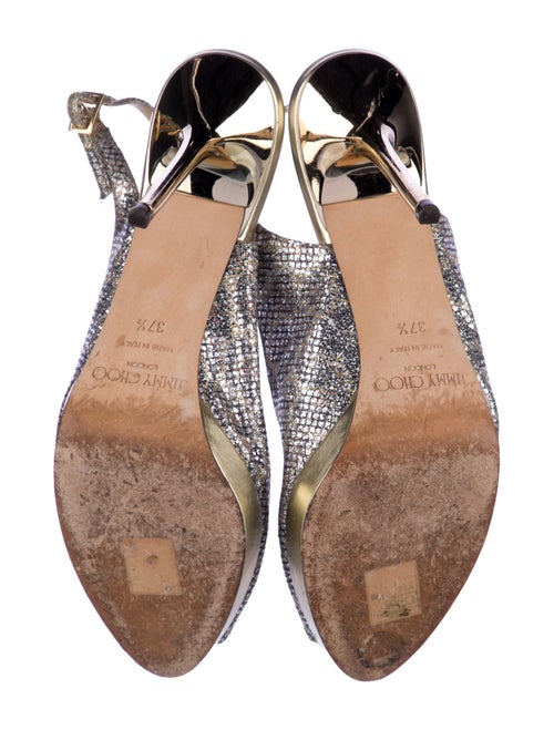 Jimmy Choo Nova Champagne Glitter Slingback Pumps