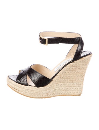 Jimmy Choo Embossed Leather Espadrilles