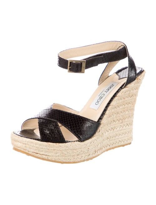 Jimmy Choo Embossed Leather Espadrilles