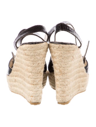 Jimmy Choo Embossed Leather Espadrilles