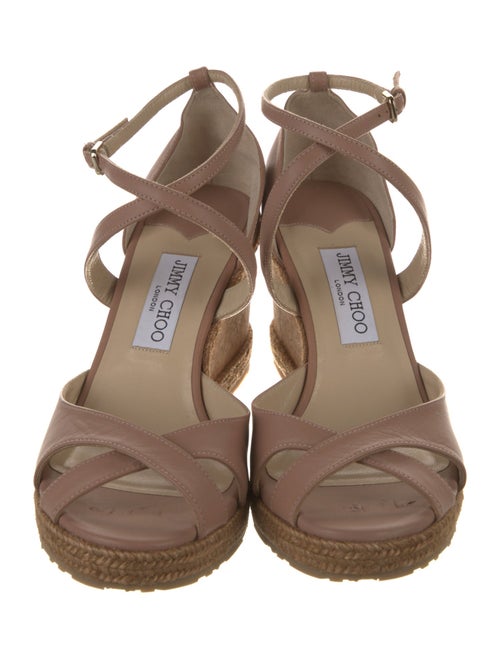 Jimmy Choo Leather Cutout Accent Espadrilles