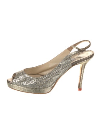 Jimmy Choo Sequins Glitter Accents Slingback Pumps