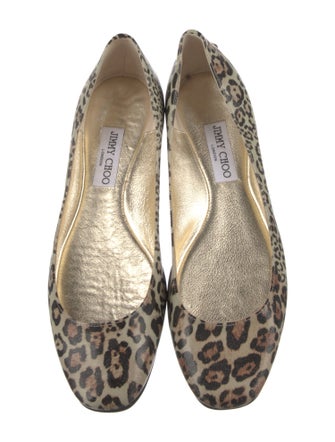 Jimmy Choo Patent Leather Animal Print Ballet Flats