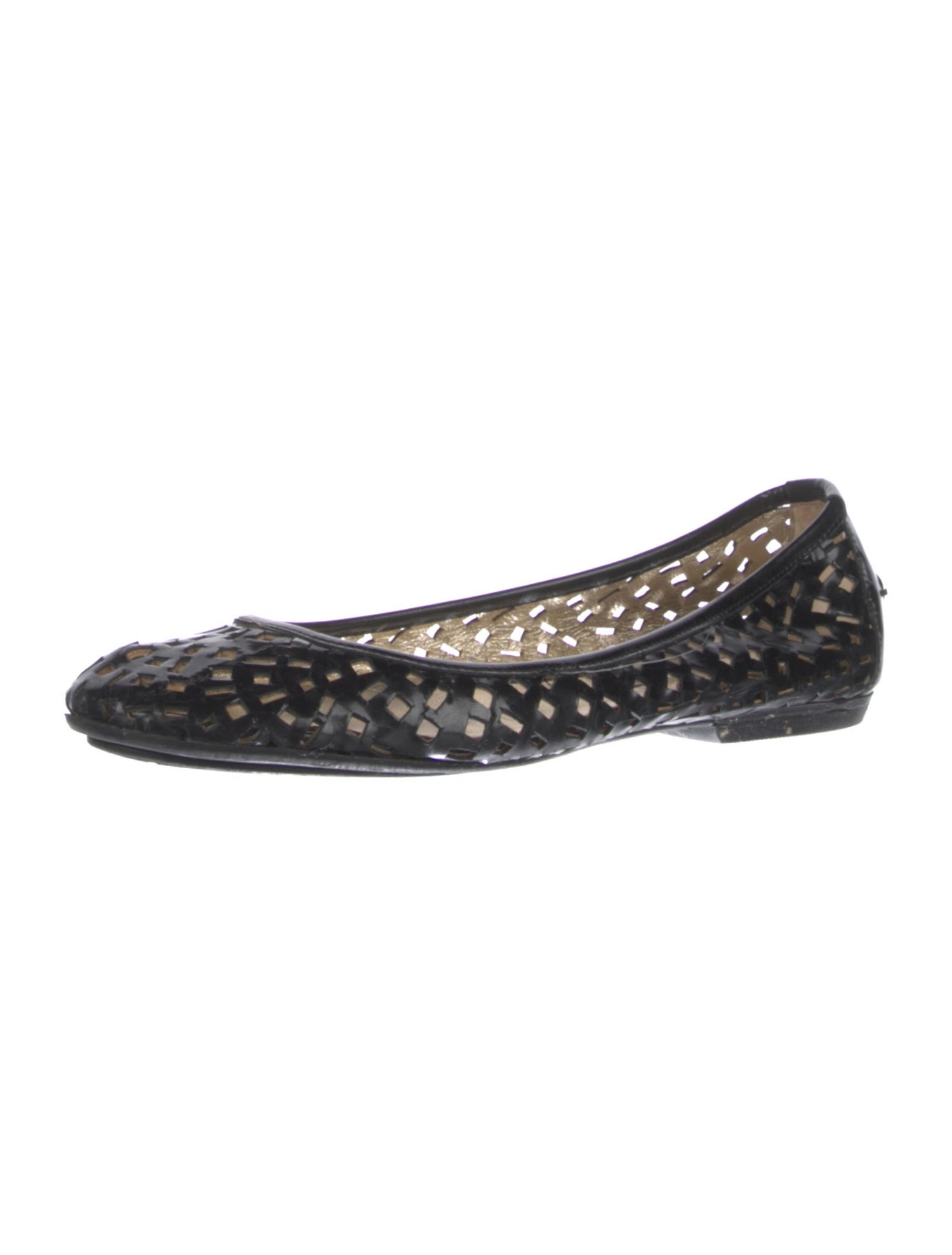 Jimmy Choo Patent Leather Lasercut Accents Ballet Flats