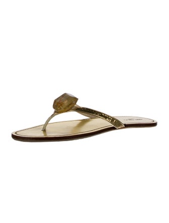 Jimmy Choo Leather Printed Slides