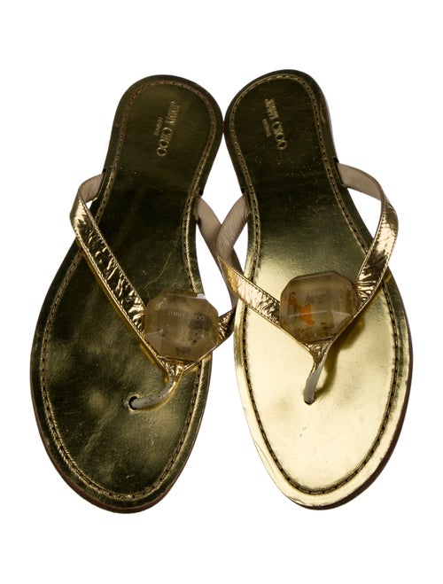 Jimmy Choo Leather Printed Slides