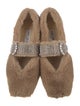 Jimmy Choo Faux Fur Crystal Embellishments Flats