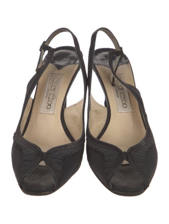 Jimmy Choo Raw-Edge Trim Slingback Pumps