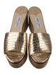 Jimmy Choo Embossed Leather Printed Slides