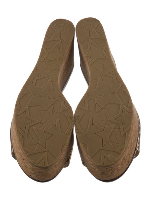 Jimmy Choo Embossed Leather Printed Slides