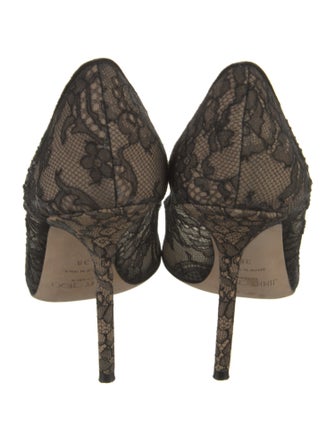 Jimmy Choo Lace Pattern Crystal Embellishments Pumps