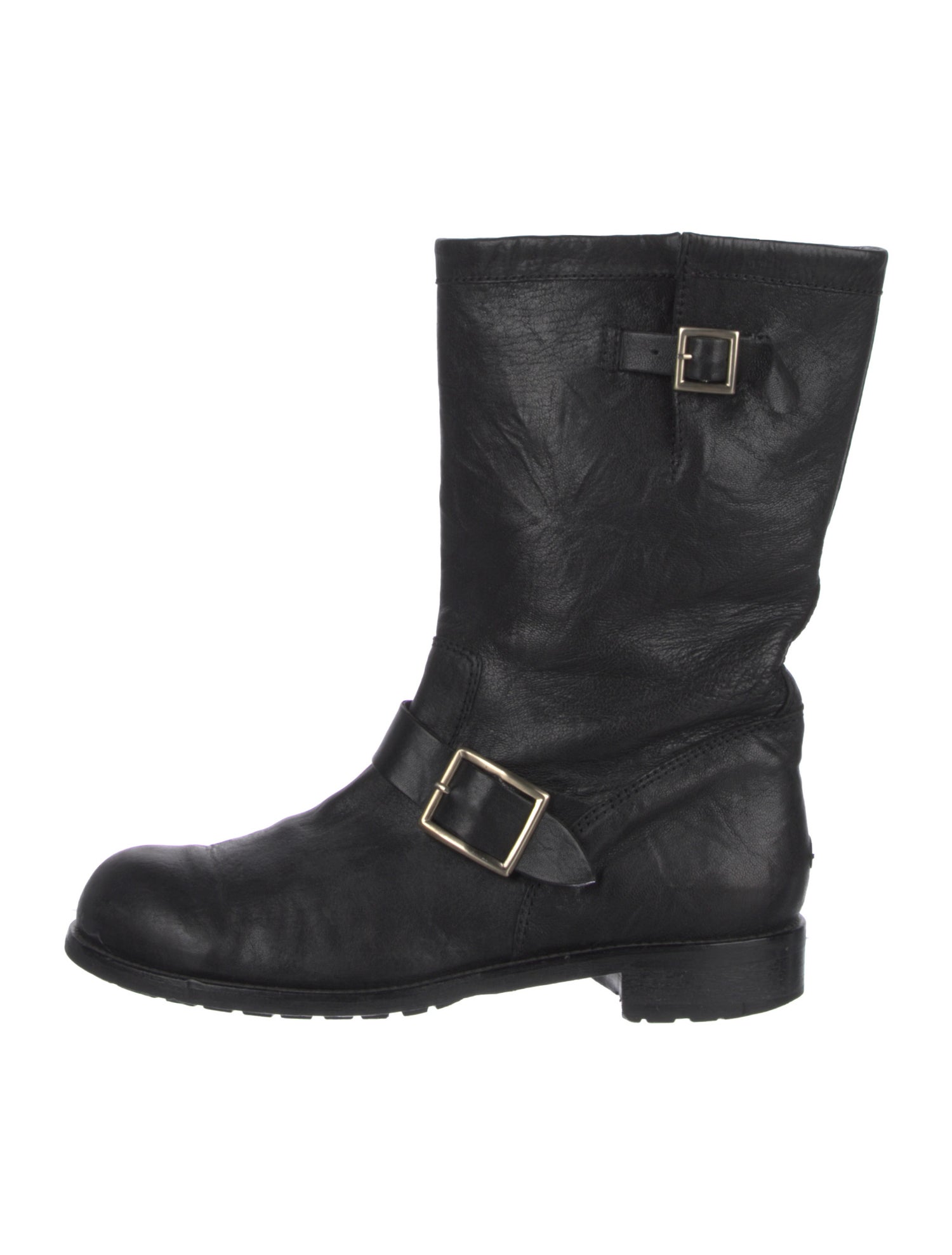 Jimmy Choo Signature Logo Leather Moto Boots