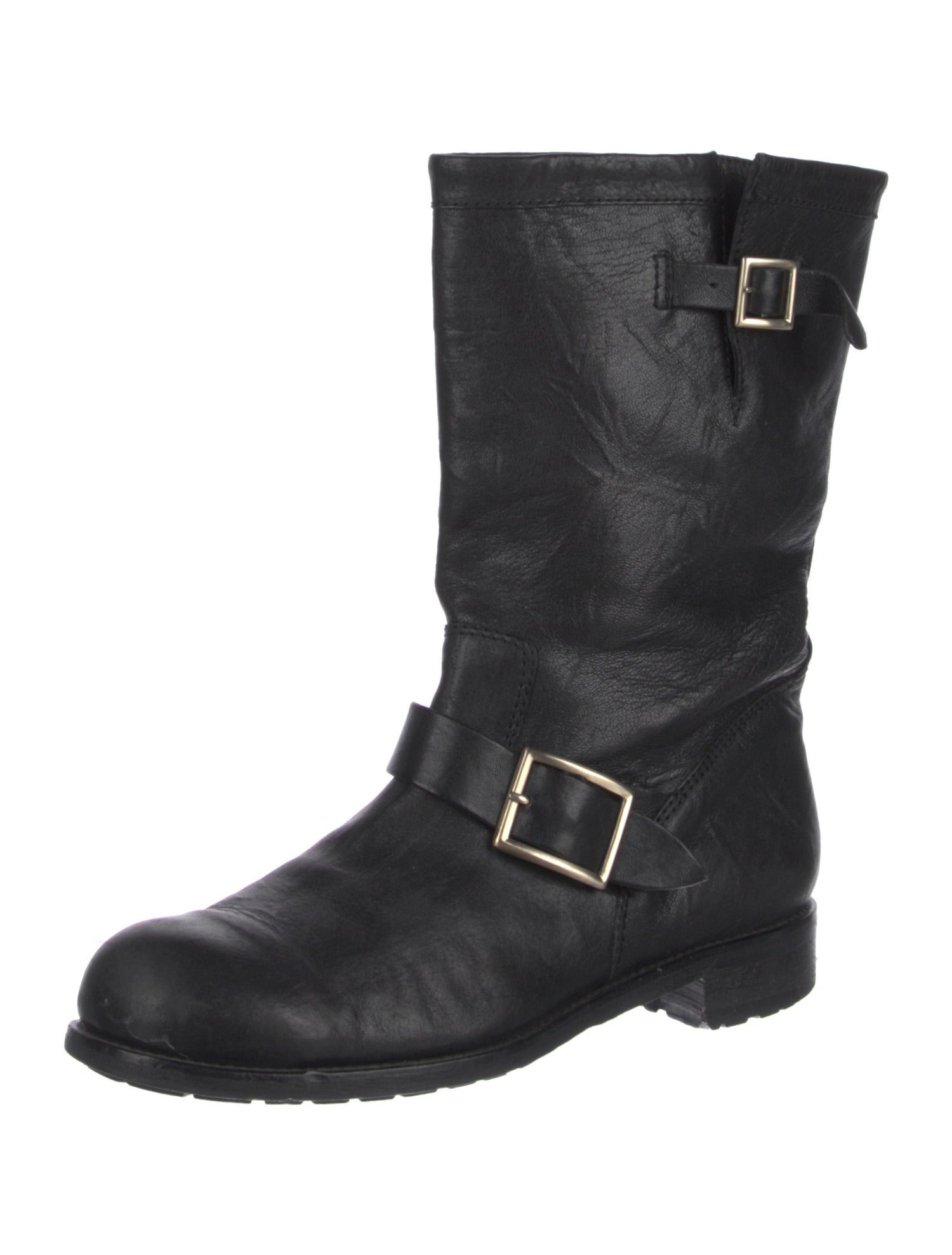 Jimmy Choo Signature Logo Leather Moto Boots