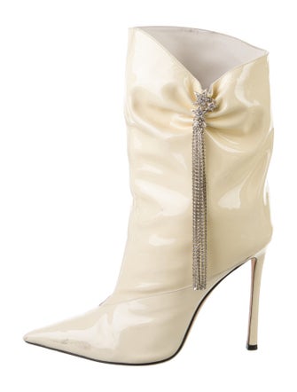 Jimmy Choo Patent Leather Crystal Embellishments Boots