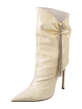 Jimmy Choo Patent Leather Crystal Embellishments Boots