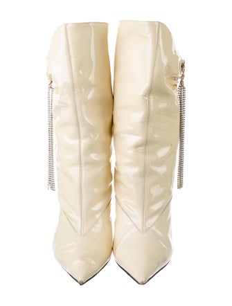Jimmy Choo Patent Leather Crystal Embellishments Boots