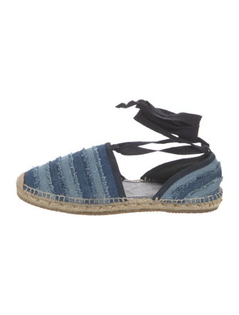 Jimmy Choo Denim Striped Espadrilles