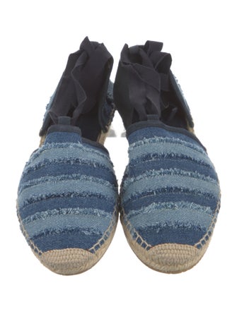 Jimmy Choo Denim Striped Espadrilles