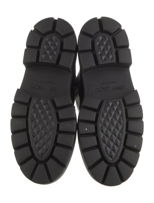 Jimmy Choo Leather Crystal Embellishments Combat Boots