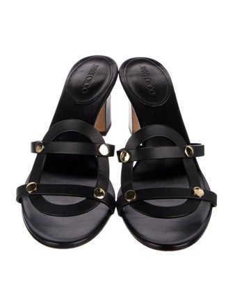 Jimmy Choo Leather Studded Accents Slides